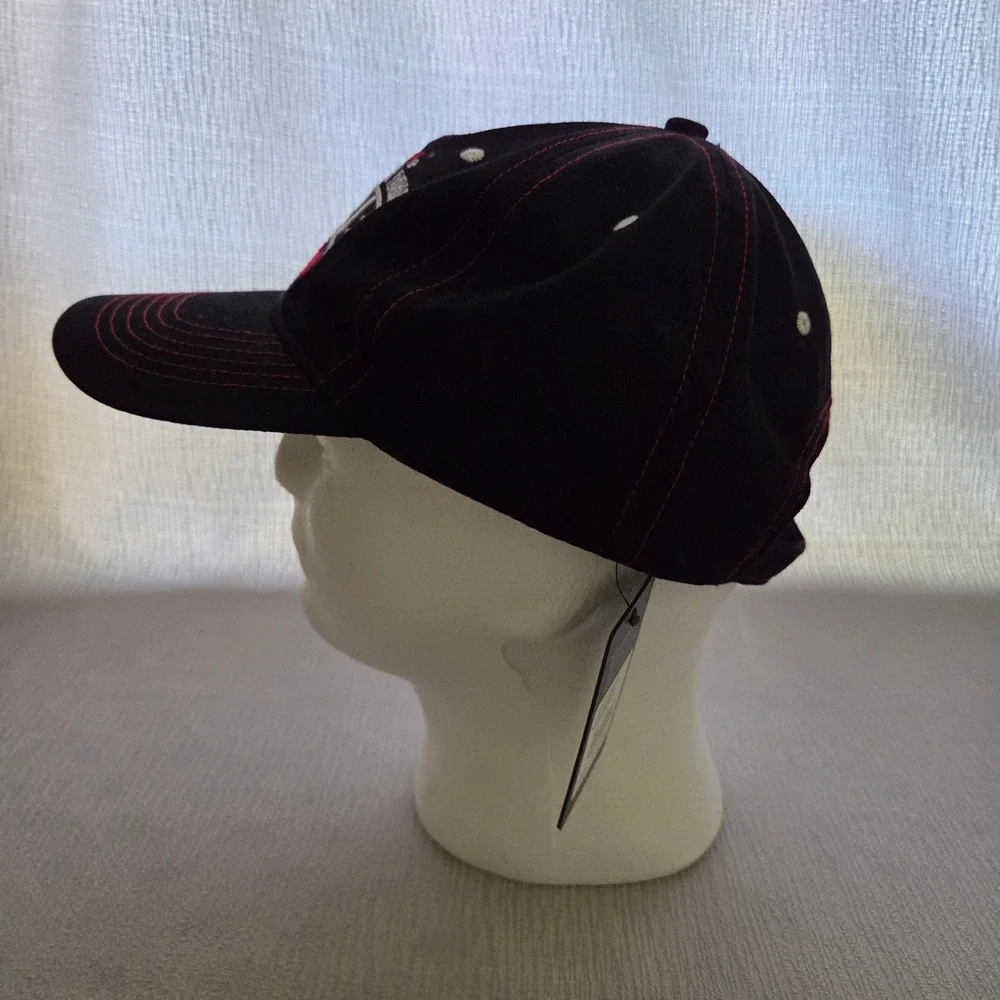 NEW True Religion Baseball Cap‎ Hat Black Red Stitching Original Buddha Brand OS
